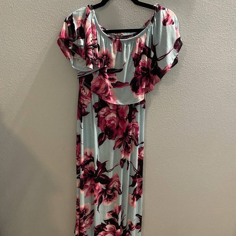 Pink blush floral maxi